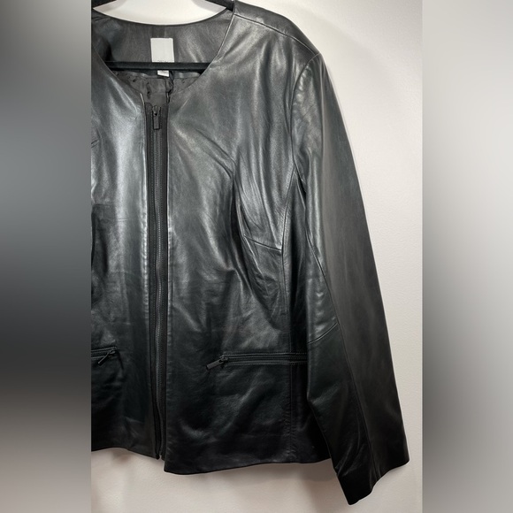 NWT HALOGEN Women’s Plus Size 100% Leather Jacket Size 24W - Picture 4 of 16